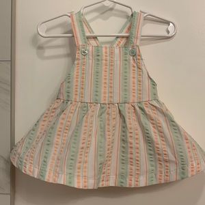 Adorable Green/Peach Overall Dress | Carters | Size 3 Months - NWOT